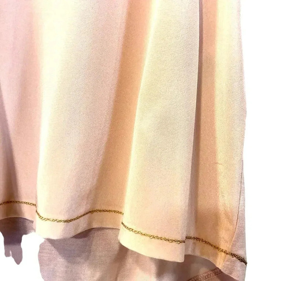REISS Sleeveless Silk Top Blouse Light Pink with Gold Lurex Trim Size Small - Picture 5 of 8